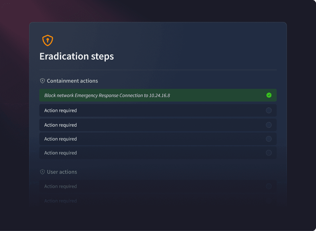 Live Breach eradication phase interface